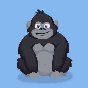 Раскраска горилла для детей #11 #252623