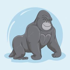 Раскраска горилла для детей #13 #252625