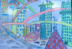 Раскраска город будущего для детей #12 #252844