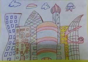 Раскраска город будущего для детей #18 #252850