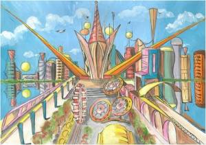 Раскраска город будущего для детей #23 #252855