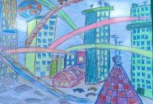 Раскраска город будущего рисунок #3 #252864