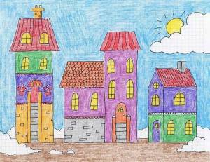Раскраска город для детей 3 4 лет #22 #252959