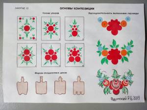 Раскраска городецкая роспись рисование в старшей группе #12 #253509