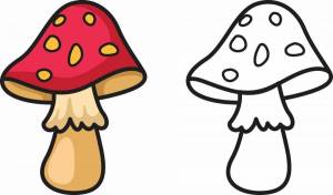 Раскраска грибы для детей 3 4 лет #2 #255264