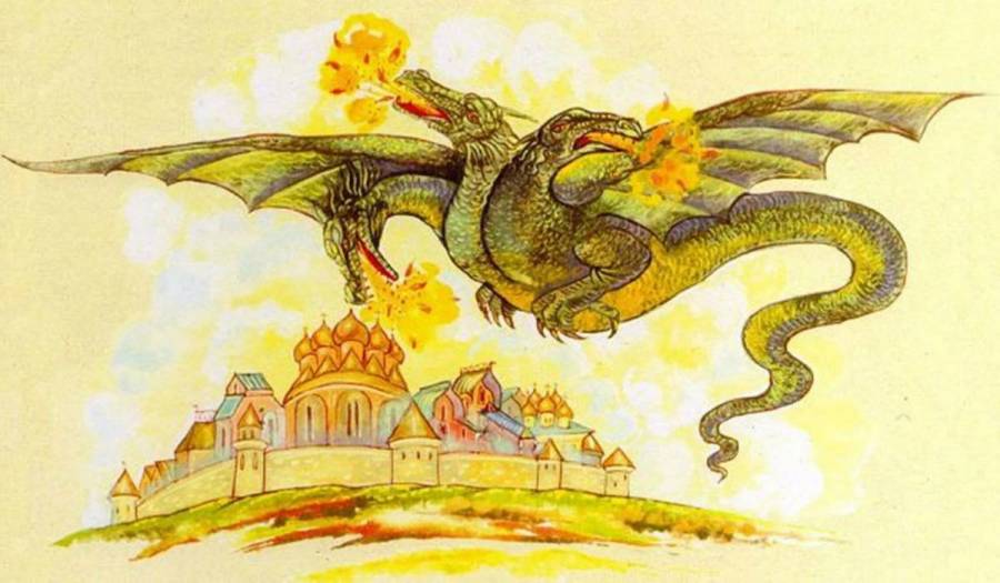Рисунки добрыни и змея