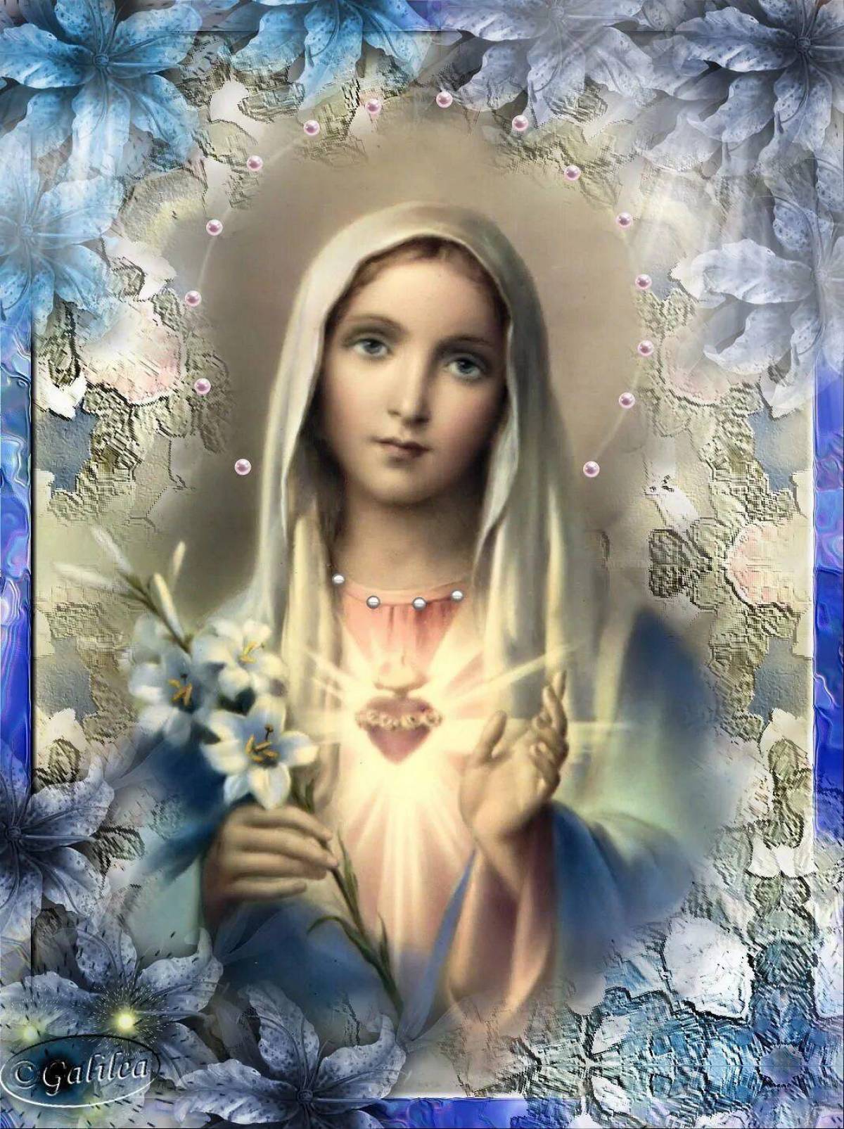 Красивая божья мать. Католическая икона Девы Марии.