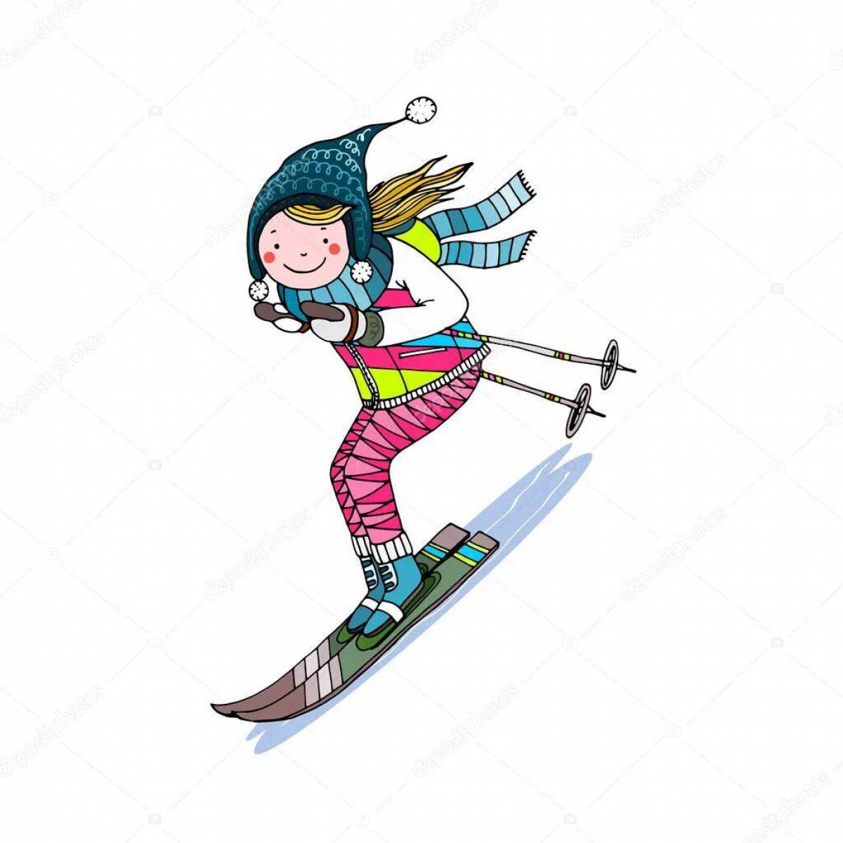 Девочка на лыжах #9