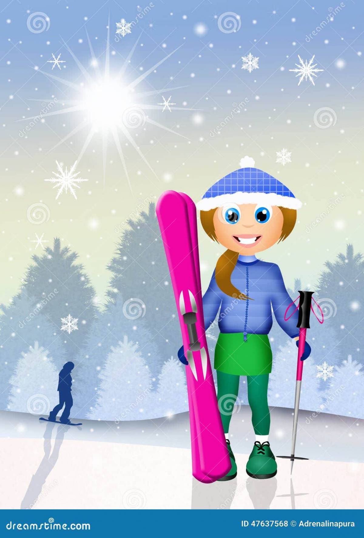 Девочка на лыжах #15