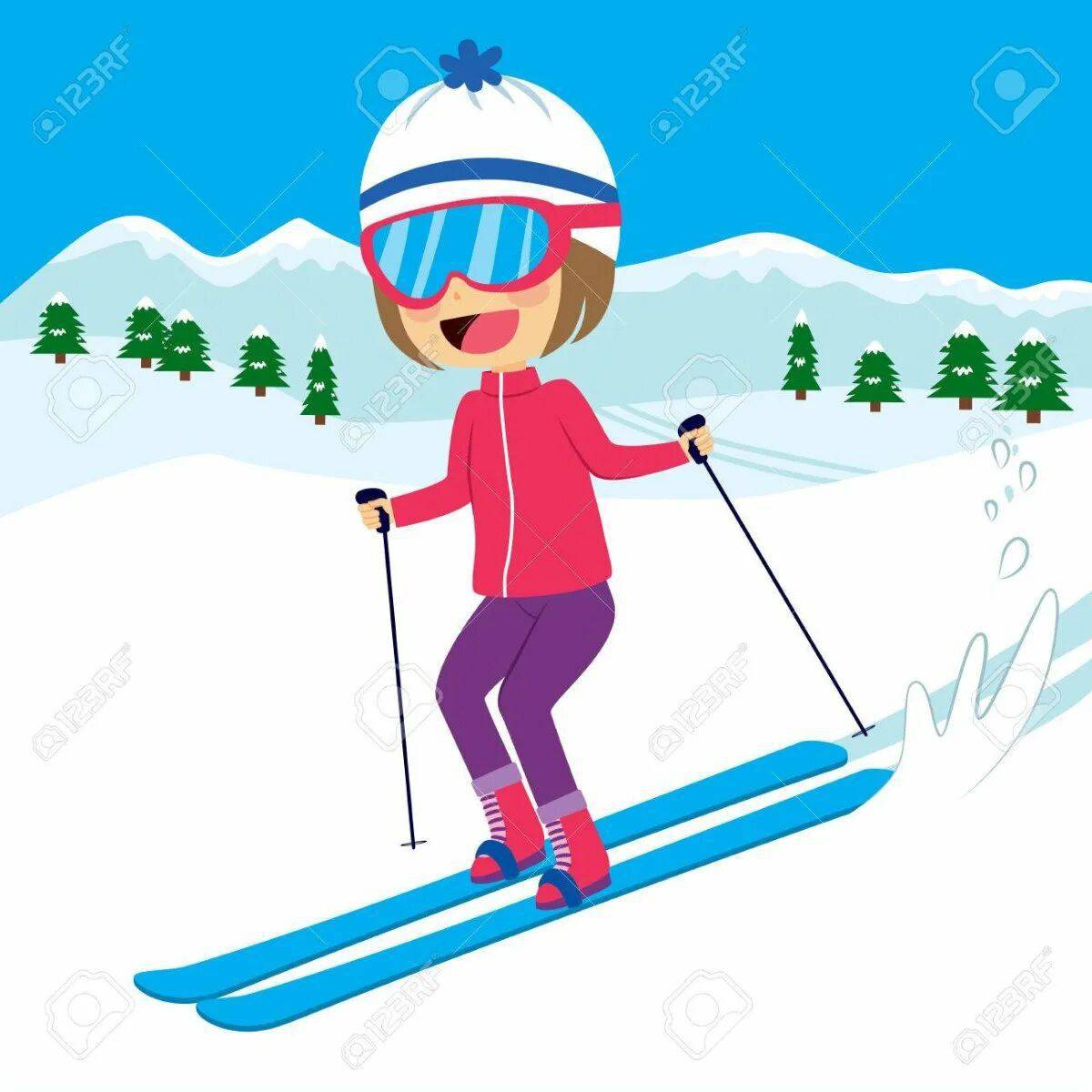 Девочка на лыжах #16
