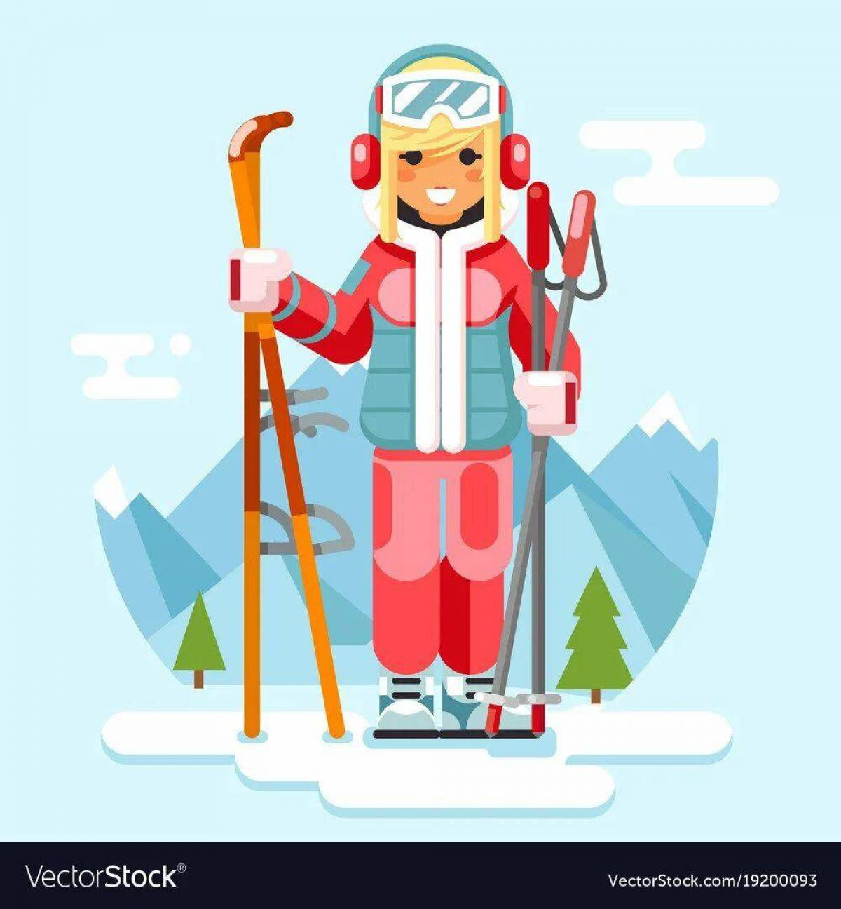 Девочка на лыжах #22