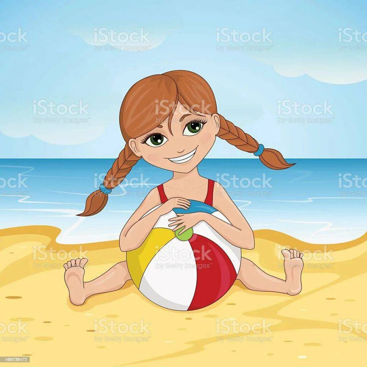 Девочка на пляже #11