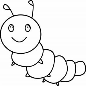 Раскраска гусеница для детей 2 3 лет #5 #257189