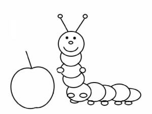Раскраска гусеница для детей 2 3 лет #8 #257192