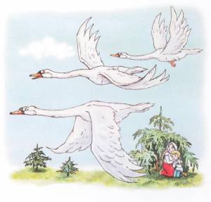 Раскраска гуси лебеди для детей 3 4 лет #11 #257359