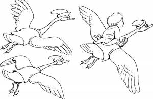 Раскраска гуси лебеди для детей 3 4 лет #15 #257363