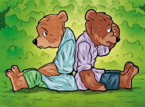 Раскраска два жадных медвежонка #15 #258191