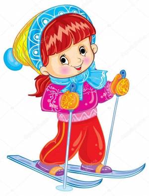 Раскраска девочка на лыжах #1 #259257