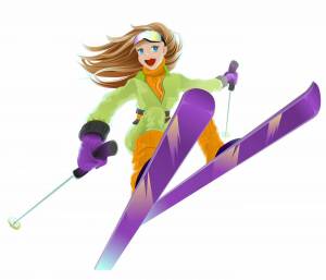 Раскраска девочка на лыжах #2 #259258