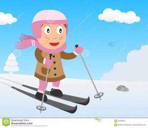 Раскраска девочка на лыжах #7 #259263