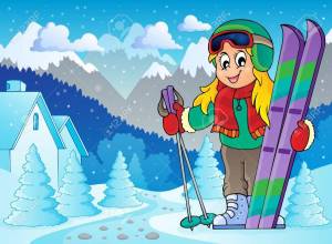 Раскраска девочка на лыжах #8 #259264