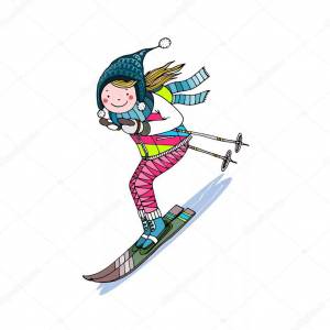 Раскраска девочка на лыжах #9 #259265
