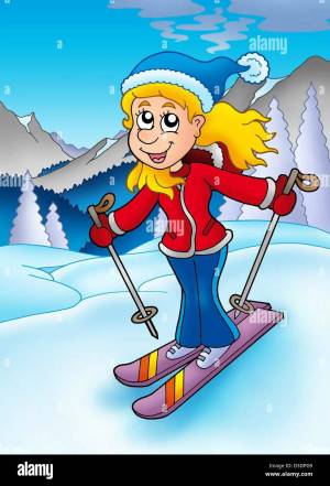 Раскраска девочка на лыжах #18 #259274