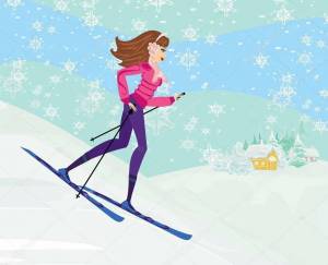 Раскраска девочка на лыжах #19 #259275