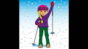 Раскраска девочка на лыжах #20 #259276