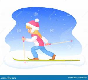 Раскраска девочка на лыжах #25 #259281