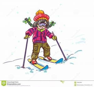 Раскраска девочка на лыжах #29 #259285