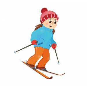 Раскраска девочка на лыжах #34 #259290
