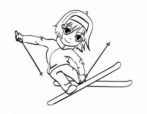 Раскраска девочка на лыжах #36 #259292