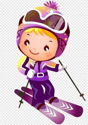 Раскраска девочка на лыжах #37 #259293