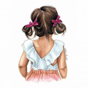 Раскраска девочка с бантиком #7 #259369