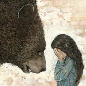 Раскраска девочка с медведем #2 #259466