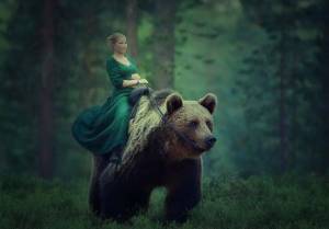 Раскраска девочка с медведем #4 #259468