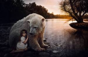 Раскраска девочка с медведем #8 #259472
