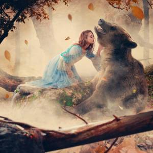 Раскраска девочка с медведем #25 #259489