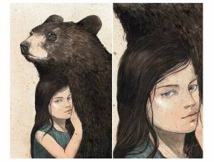 Раскраска девочка с медведем #34 #259498