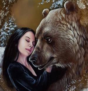 Раскраска девочка с медведем #35 #259499