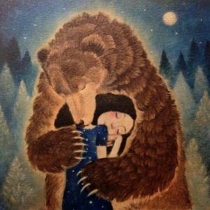 Раскраска девочка с медведем #36 #259500