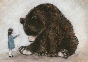 Раскраска девочка с медведем #37 #259501