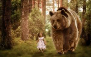 Раскраска девочка с медведем #38 #259502