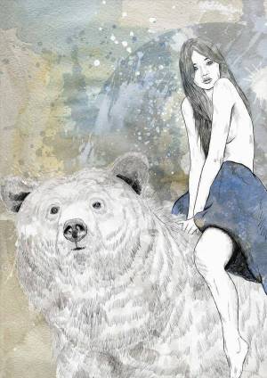 Раскраска девочка с медведем #39 #259503