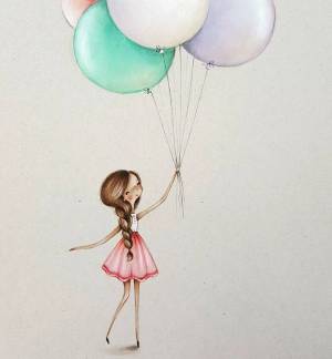 Раскраска девочка с шариками #1 #259570
