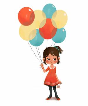 Раскраска девочка с шариками #2 #259571