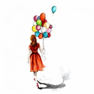 Раскраска девочка с шариками #9 #259578