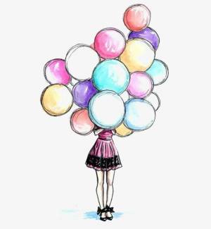 Раскраска девочка с шариками #12 #259581