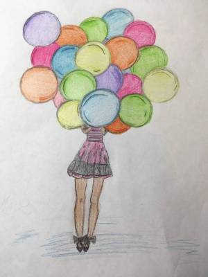 Раскраска девочка с шариками #14 #259583